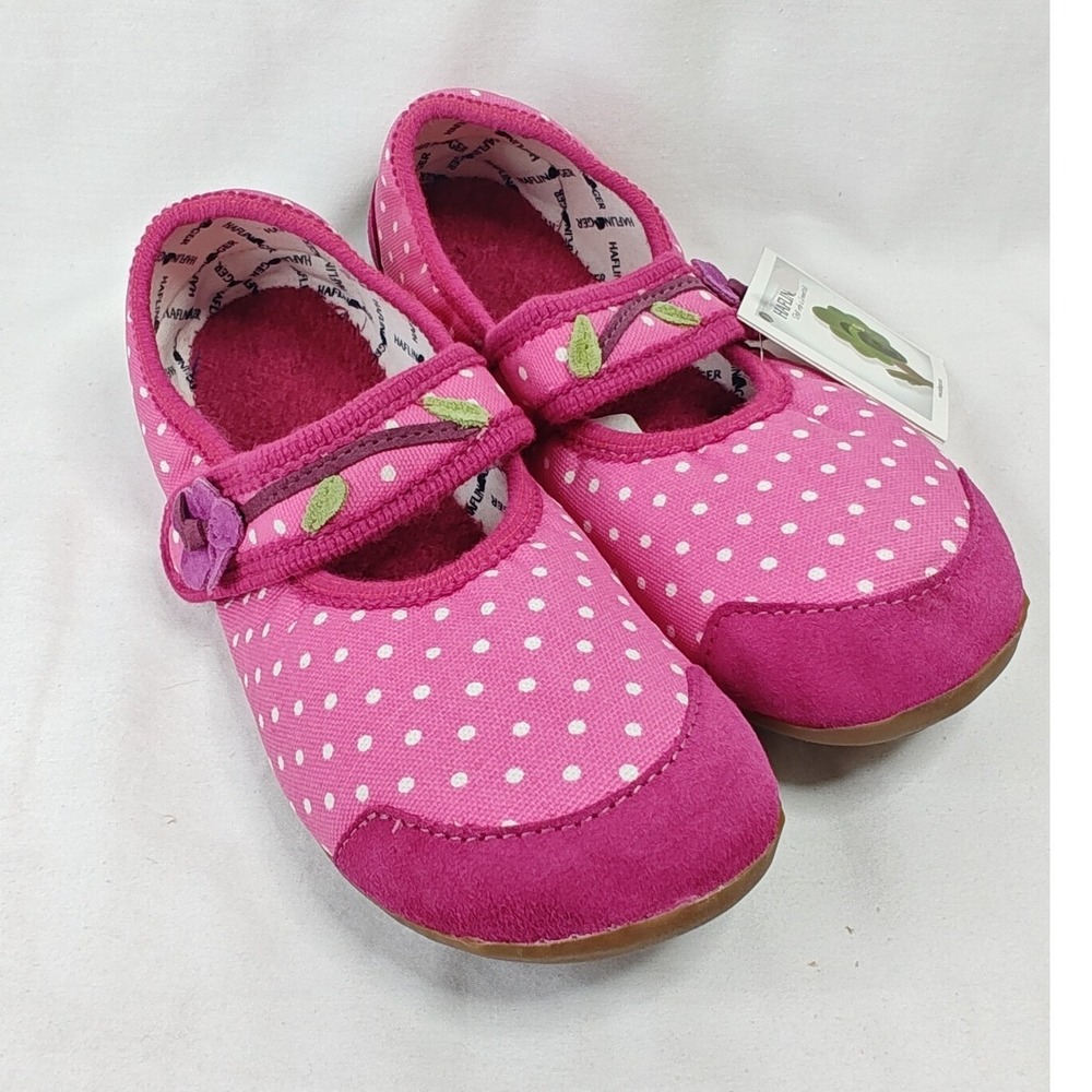 Haflinger Everest Veilchen Slipper House Shoes Pink Polka Dot Mary Jane Size 35